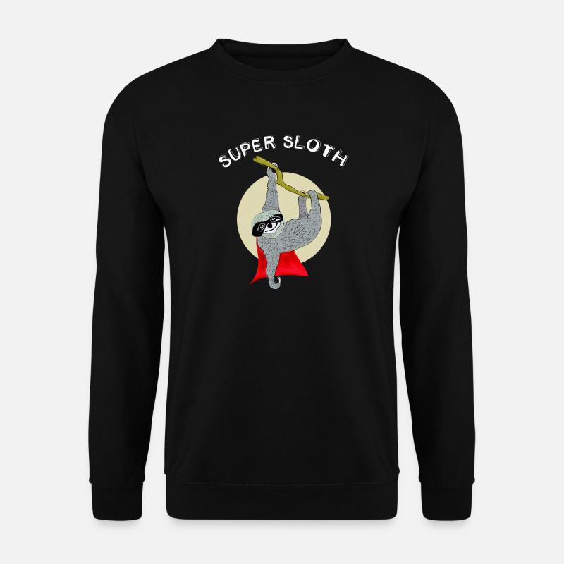 super sloth Faultier chillen faul schlafen nerd lo - Unisex Pullover - Schwarz
