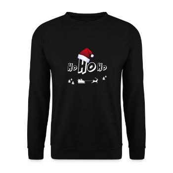 Hoho Weihnacht santa claus Rentier Christmas ugly - Unisex Pullover - Schwarz - Vorne - Alina (178cm) & Michal (187cm)