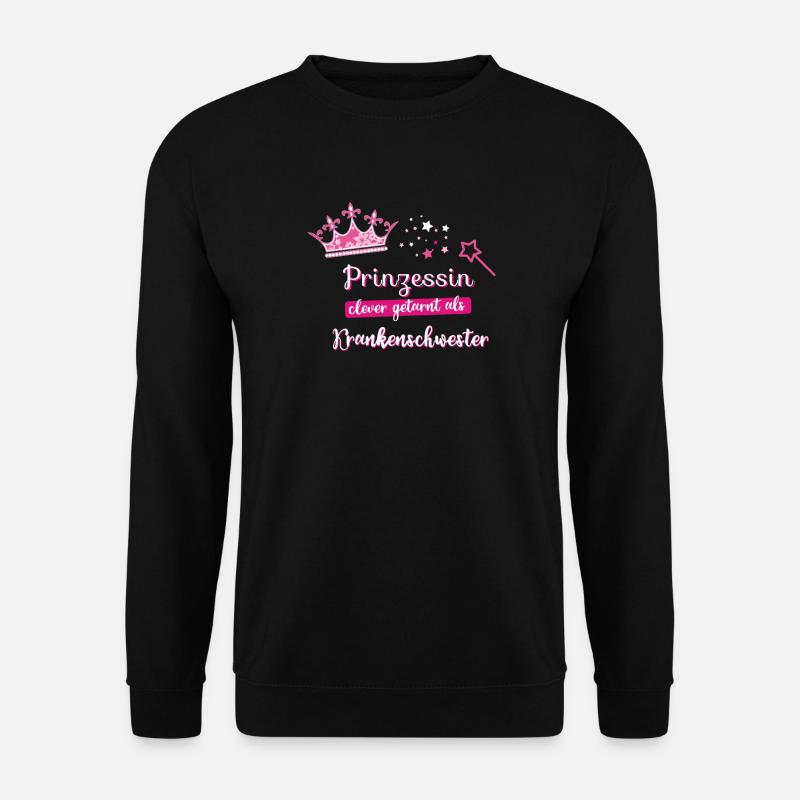 Krankenschwester Prinzessin Beruf fee beste Zauber - Unisex Pullover - Schwarz