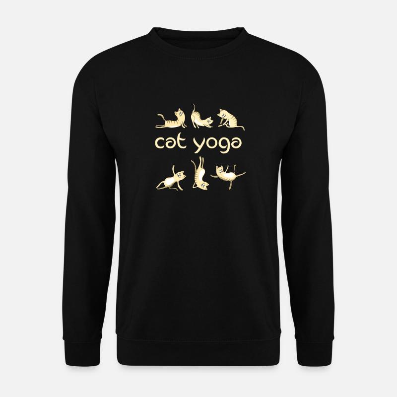 yoga Katzen kitkat kitty yogi fun Meditation gym l - Unisex Pullover - Schwarz