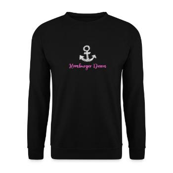 hamburger deern anchor lake harbor girl girl sea - Unisex Sweatshirt - black - Front - Alina (178cm) & Michal (187cm)
