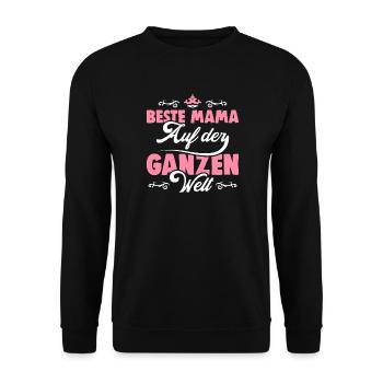 Beste Mama Mutter Muttertag Geschenk Idee - Unisex Pullover - Schwarz - Vorne - Alina (178cm) & Michal (187cm)