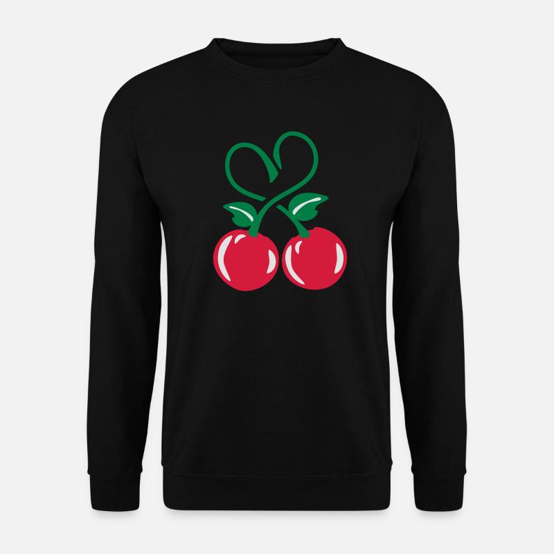 kirschen herz - Unisex Pullover - Schwarz