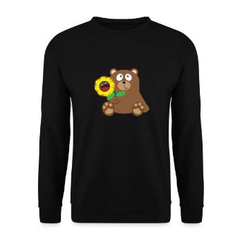 33 bear sunflower - Sweat-shirt Unisexe - noir - Devant - Alina (178cm) & Michal (187cm)