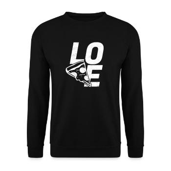 Love Pizza - Unisex Pullover - Schwarz - Vorne - Alina (178cm) & Michal (187cm)