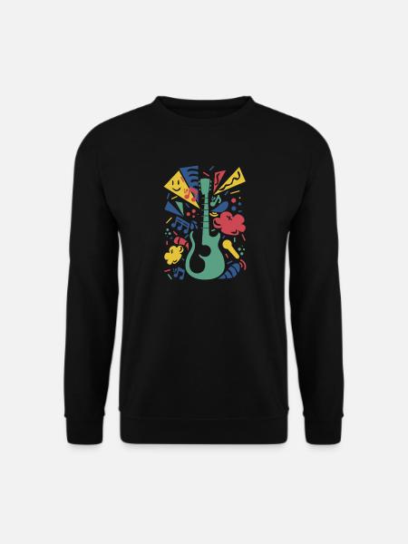 Bunte Gitarren-Symphonie - Unisex Pullover - Schwarz