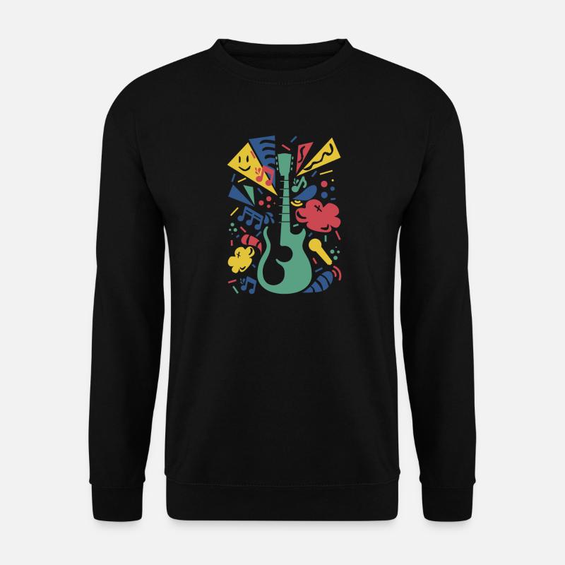 Bunte Gitarren-Symphonie - Unisex Pullover - Schwarz