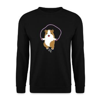Kids hamster animal shirt rope jumping hamster - Unisex Sweatshirt - black - Front - Alina (178cm) & Michal (187cm)