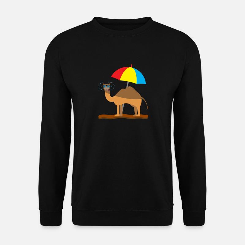 Kindershirt Kamel Kindermotiv schwitzendes Kamel - Unisex Pullover - Schwarz