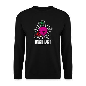 Unbeetable / unbeatable beetroot beet on dark - Unisex Sweatshirt - black - Front - Alina (178cm) & Michal (187cm)