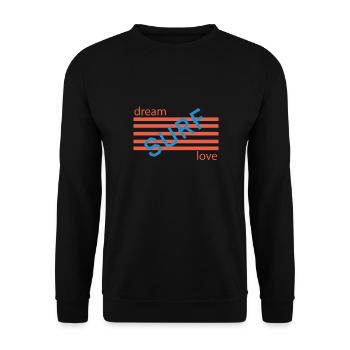 Dream Love Retro Stripes - Sweat-shirt Unisexe - noir - Devant - Alina (178cm) & Michal (187cm)
