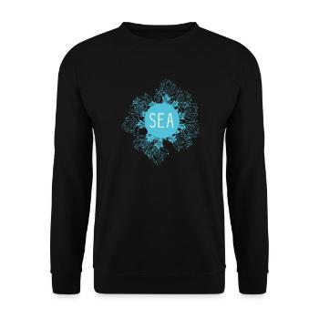 Sea Blossom Blue Sea Motif - Sweat-shirt Unisexe - noir - Devant - Alina (178cm) & Michal (187cm)