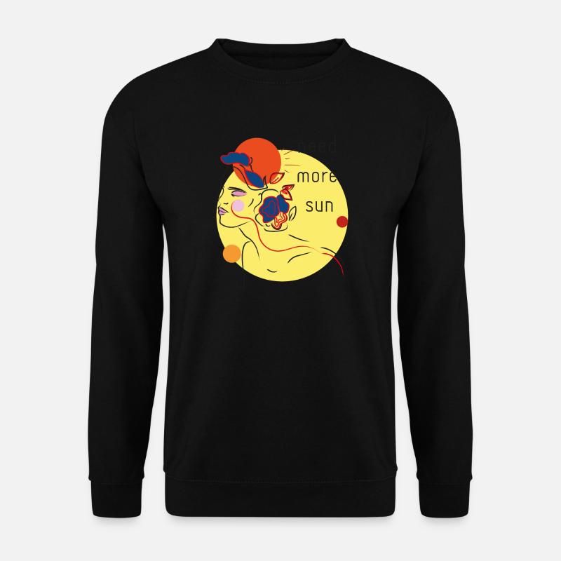 Sonnenporträt mit Blumen - Unisex Pullover - Schwarz