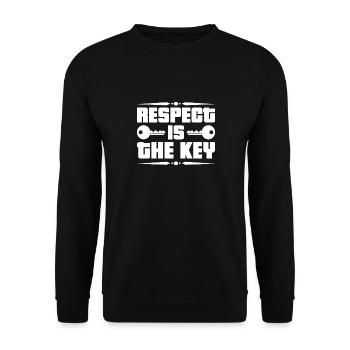 Respekt Akzeptanz Toleranz Anerkennung Geltung - Unisex Pullover - Schwarz - Vorne - Alina (178cm) & Michal (187cm)