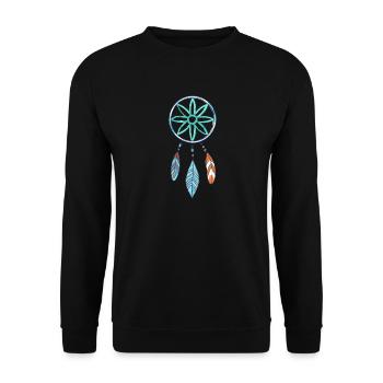 Boho Dreamcatcher Azure Blossom Jewelry - Sweat-shirt Unisexe - noir - Devant - Alina (178cm) & Michal (187cm)