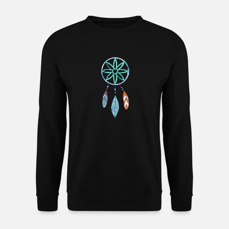 Boho Traumfänger Azurblüten schmuck - Unisex Pullover - Schwarz