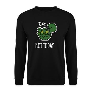 Not today - cute sleeping lazy turtle, baby - Unisex Sweatshirt - black - Front - Alina (178cm) & Michal (187cm)