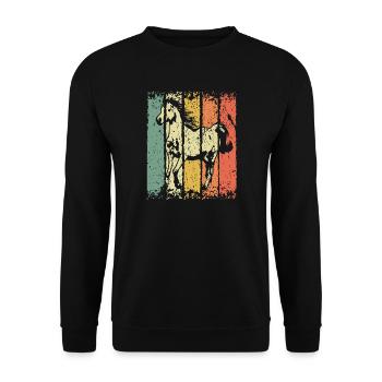 Pferd - Unisex Pullover - Schwarz - Vorne - Alina (178cm) & Michal (187cm)