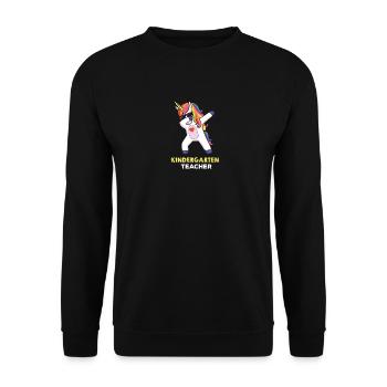 Unicorn nursery - Unisex Sweatshirt - black - Front - Alina (178cm) & Michal (187cm)