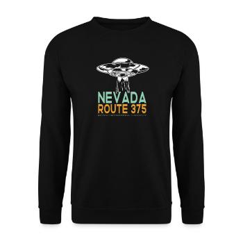 UFO - Nevada Route 375 - Unisex Pullover - Schwarz - Vorne - Alina (178cm) & Michal (187cm)