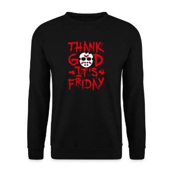 Dieu merci, c'est vendredi 13 - TGIF Halloween - Sweat-shirt Unisexe - noir - Devant - Alina (178cm) & Michal (187cm)
