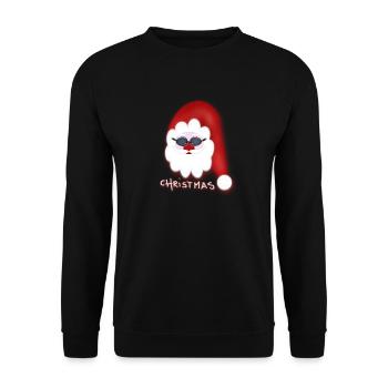 Christmas - cooler Weihnachtsmann - Unisex Pullover - Schwarz - Vorne - Alina (178cm) & Michal (187cm)