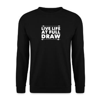 Tir à l’arc Live Life At Full Draw - Sweat-shirt Unisexe - noir - Devant - Alina (178cm) & Michal (187cm)