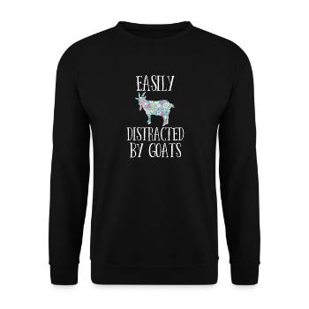Facilement distrait par les chèvres - Sweat-shirt Unisexe - noir - Devant - Alina (178cm) & Michal (187cm)