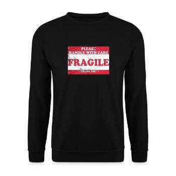 Handle With Care / Valuable Content / Mindfulness - Unisex Sweatshirt - black - Front - Alina (178cm) & Michal (187cm)
