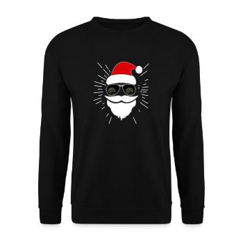 Santa Claus with glasses - Unisex Sweatshirt - black - Front - Alina (178cm) & Michal (187cm)