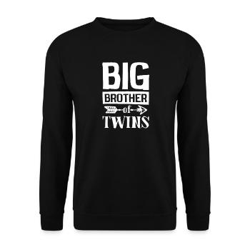 Big brother of twins print - Unisex Sweatshirt - black - Front - Alina (178cm) & Michal (187cm)