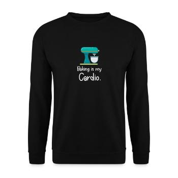 Baker Baking Is My Cardio - Unisex Sweatshirt - black - Front - Alina (178cm) & Michal (187cm)