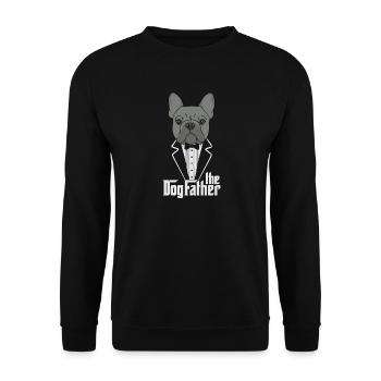 The Dogfather French Bulldog Dad Frenchie Daddy Tee - Unisex Sweatshirt - black - Front - Alina (178cm) & Michal (187cm)