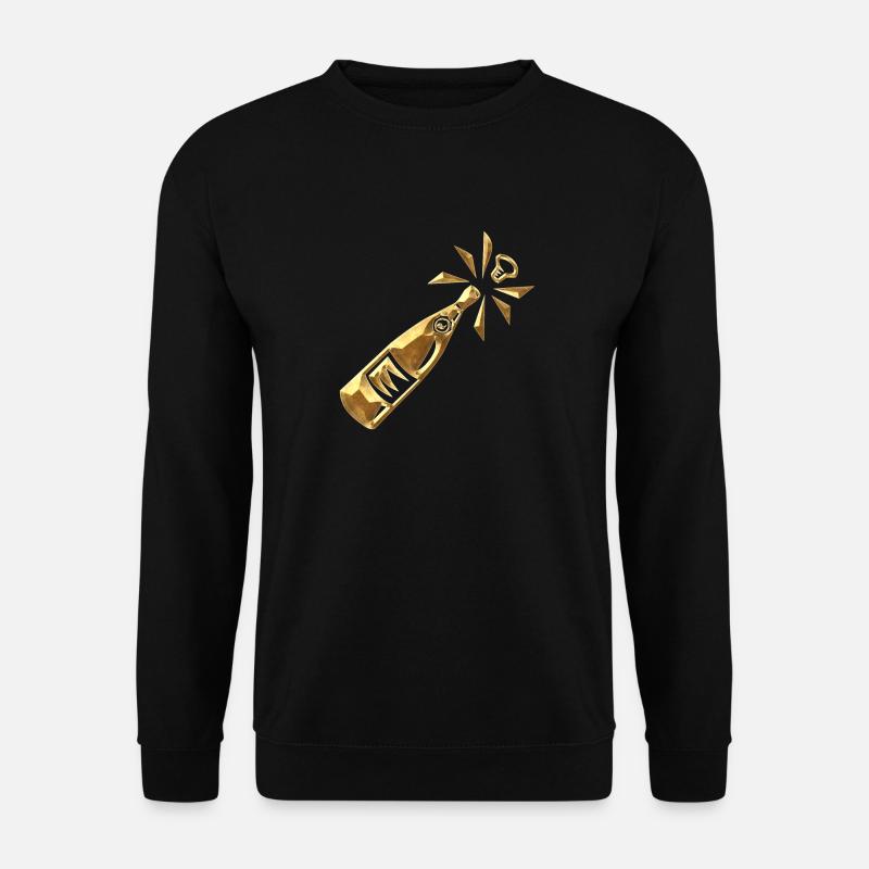 Sektflasche - Unisex Pullover - Schwarz