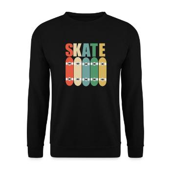 Skateboarden - Skaten - Unisex Pullover - Schwarz - Vorne - Alina (178cm) & Michal (187cm)