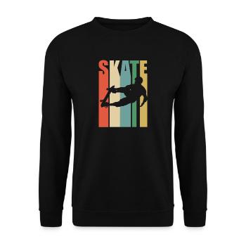 Skateboarden - Skaten - Unisex Pullover - Schwarz - Vorne - Alina (178cm) & Michal (187cm)