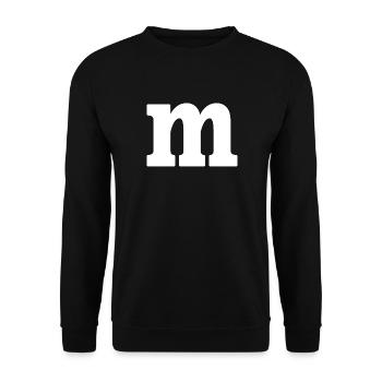 Lustiges Gruppenkostüm Buchstabe M Kostüm Karneval - Unisex Pullover - Schwarz - Vorne - Alina (178cm) & Michal (187cm)