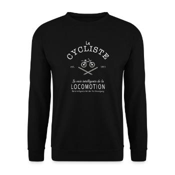 Radfahrer und Radfahrerin Französisch/ Deutsch - Unisex Pullover - Schwarz - Vorne - Alina (178cm) & Michal (187cm)
