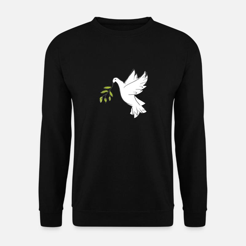 Christliches Symbol - Taube mit Olivenzweig - Unisex Pullover - Schwarz