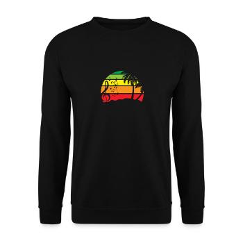 Bunter Musik-Kreis Retro-Silhouette - Unisex Pullover - Schwarz - Vorne - Alina (178cm) & Michal (187cm)