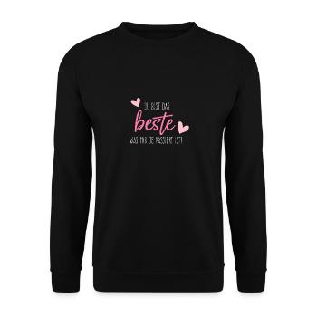 Du bist das beste was mir je passiert ist - Unisex Pullover - Schwarz - Vorne - Alina (178cm) & Michal (187cm)