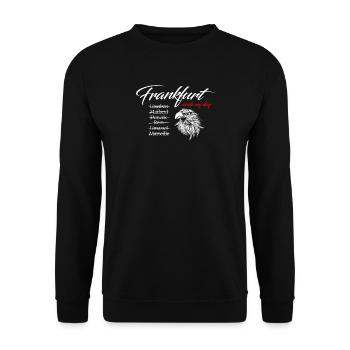 Tshirt - Fussball Fan Frankfurt - Made my day - Unisex Pullover - Schwarz - Vorne - Alina (178cm) & Michal (187cm)