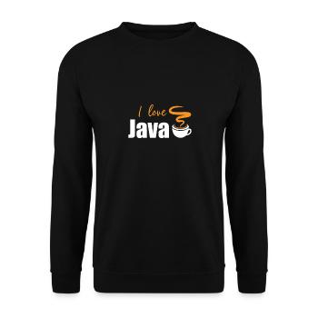 Ich liebe Java - Unisex Pullover - Schwarz - Vorne - Alina (178cm) & Michal (187cm)