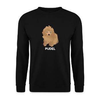 Pudel Welpe - Unisex Pullover - Schwarz - Vorne - Alina (178cm) & Michal (187cm)