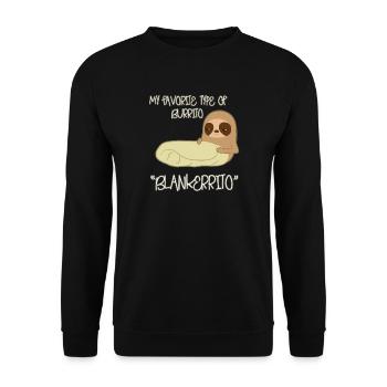 Faultier Burrito - Unisex Pullover - Schwarz - Vorne - Alina (178cm) & Michal (187cm)