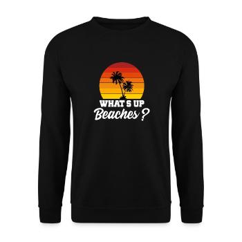 Quoi de Plages - Sweat-shirt Unisexe - noir - Devant - Alina (178cm) & Michal (187cm)