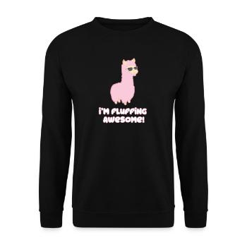 Cooles Lama - Unisex Pullover - Schwarz - Vorne - Alina (178cm) & Michal (187cm)