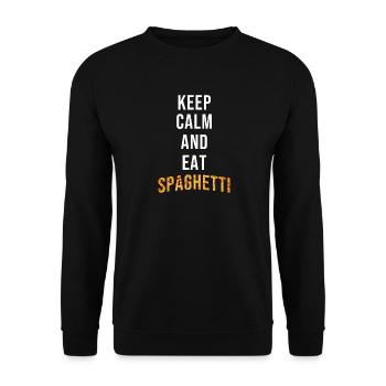 Restez calme Mangez des spaghettis - Sweat-shirt Unisexe - noir - Devant - Alina (178cm) & Michal (187cm)