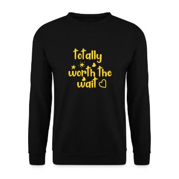 Totally Worth The Wait - Unisex Sweatshirt - black - Front - Alina (178cm) & Michal (187cm)