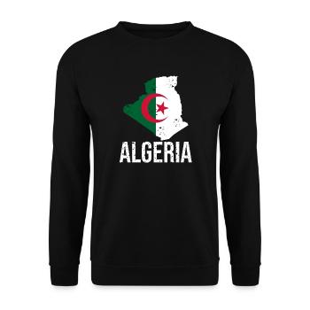 Algerian flag in map design - Unisex Sweatshirt - black - Front - Alina (178cm) & Michal (187cm)